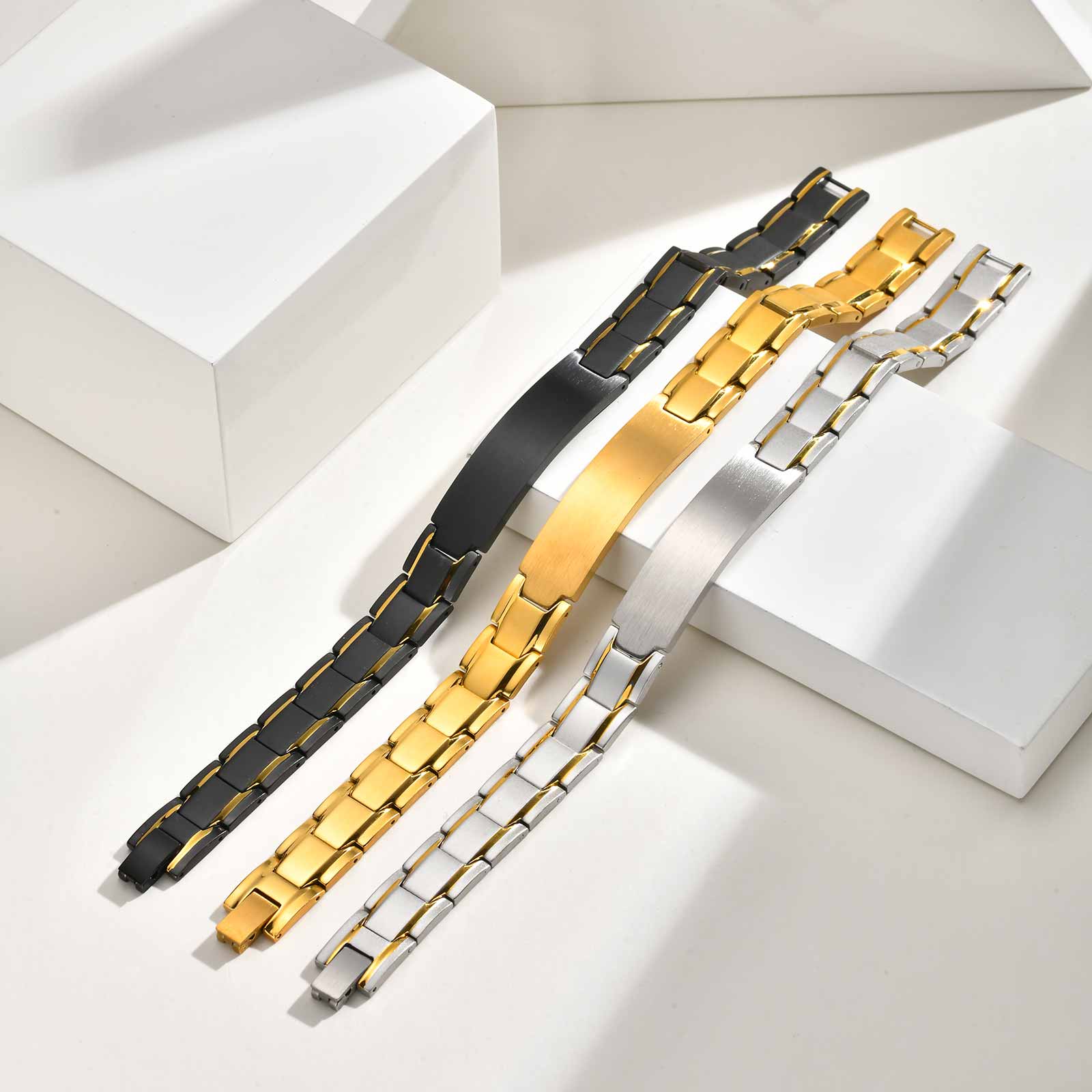 Custom Name Text Engraved Brac - Jewelry Watches Men recension och pris