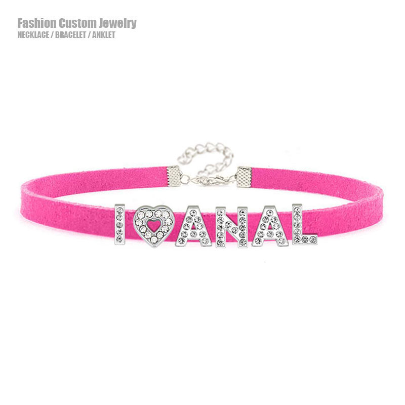Sexy Hot Rhinestone Letters I  - Crystal Choker Necklace recension och pris