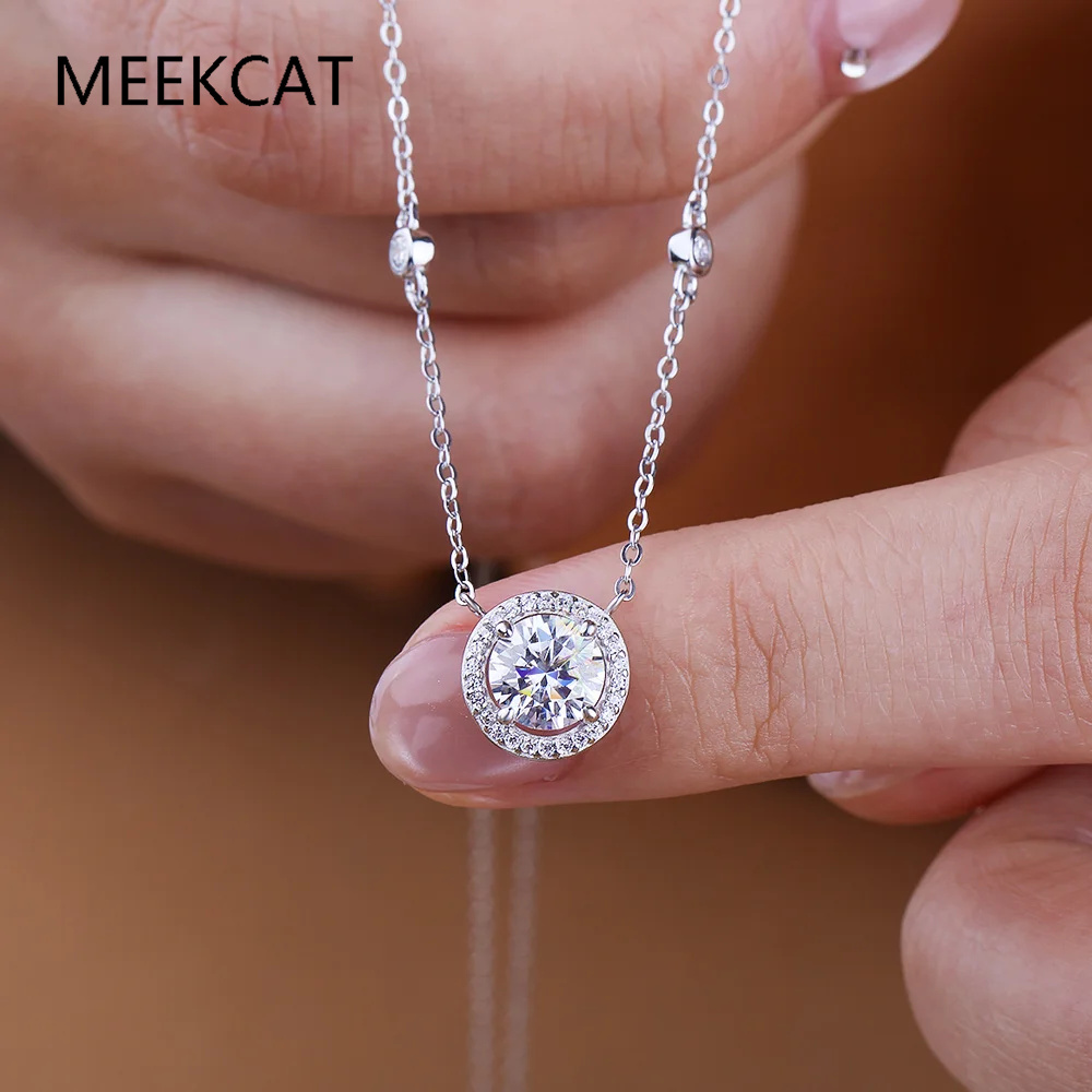 1/2/3CT Moissanite Necklaces f - Crystal Choker Necklace recension och pris