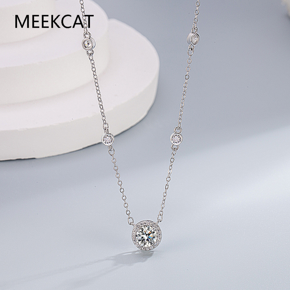 1/2/3CT Moissanite Necklaces f - Crystal Choker Necklace recension och pris