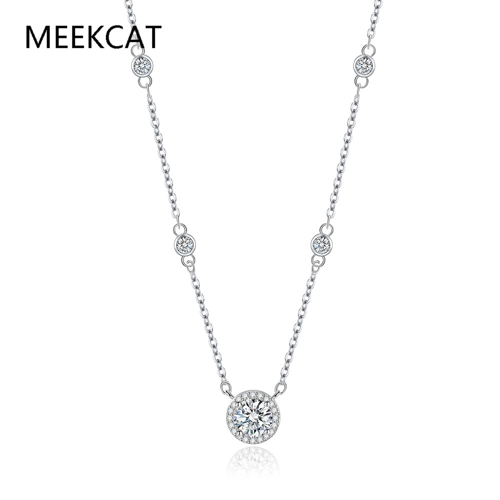 1/2/3CT Moissanite Necklaces f - Crystal Choker Necklace recension och pris