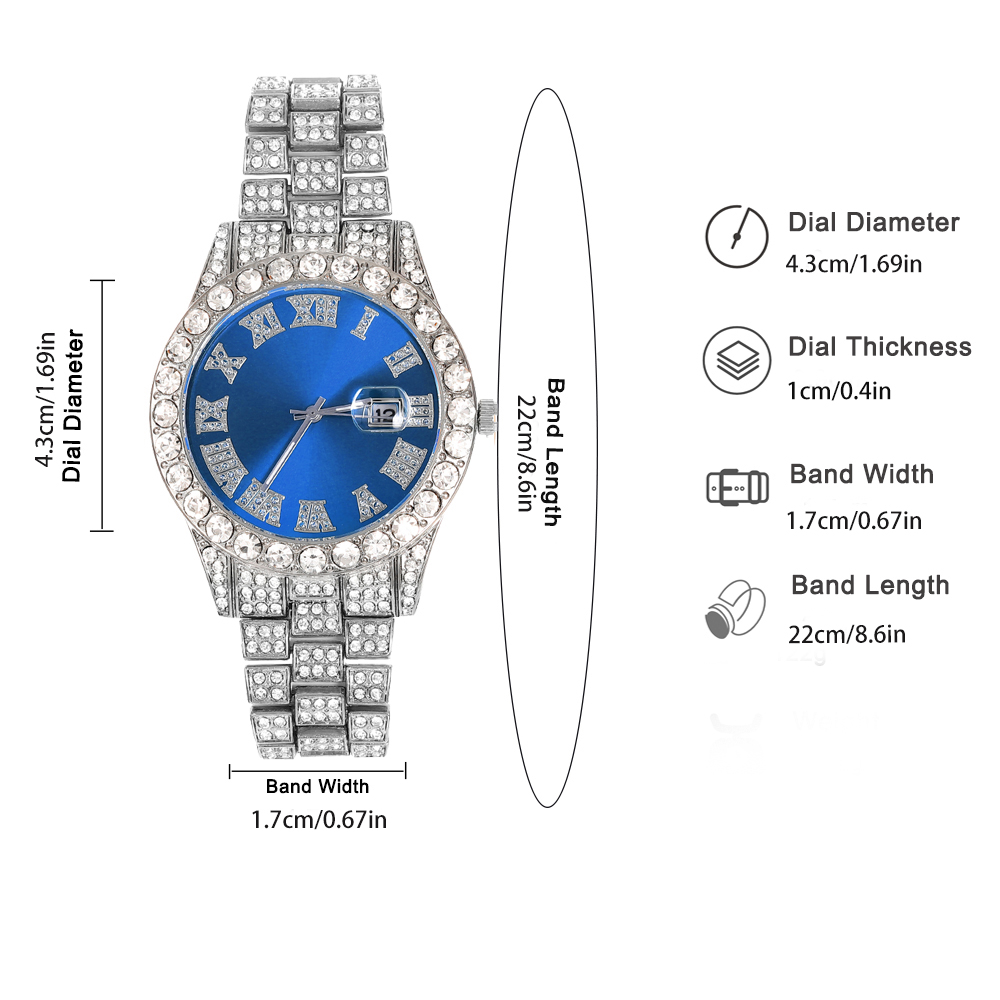3pcs Hip-hop Watch Jewelry Set - Jewelry Watches Men recension och pris