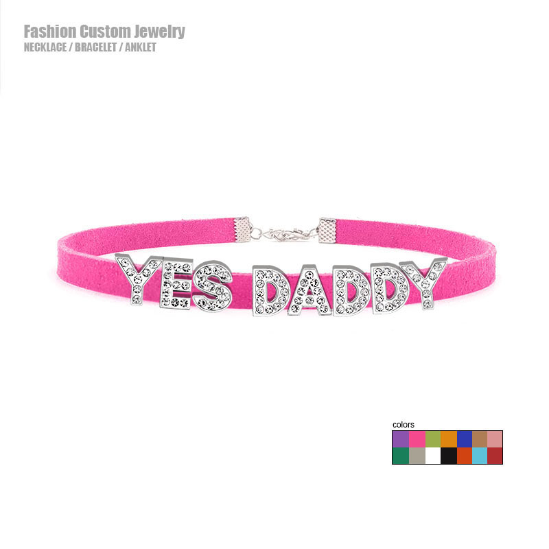 Sexy Rhinestone Letters YES DA - Crystal Choker Necklace recension och pris