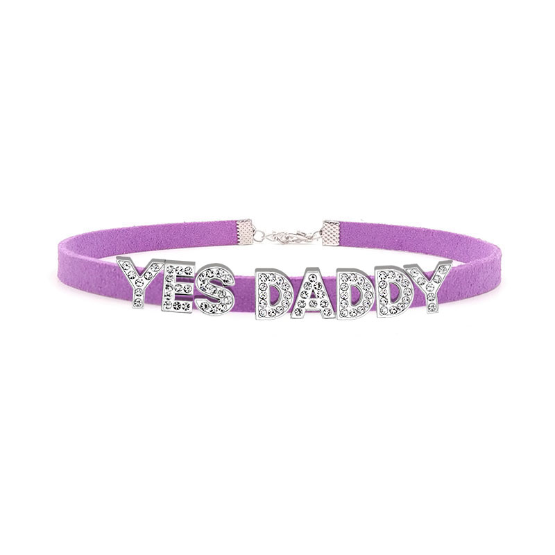 Sexy Rhinestone Letters YES DA - Crystal Choker Necklace recension och pris