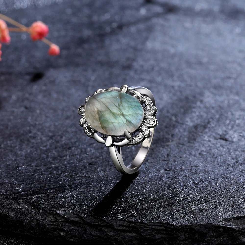 Vintage Moonstone Rings for Wo - Turquoise Stone Ring recension och pris