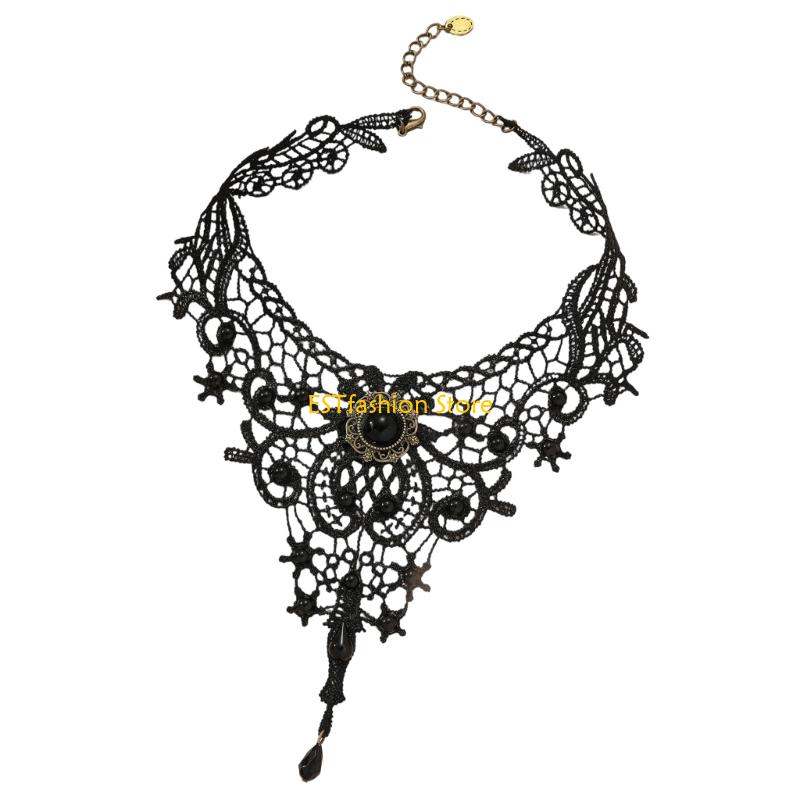 Y5GC Lace Choker Necklace Goth - Crystal Choker Necklace recension och pris