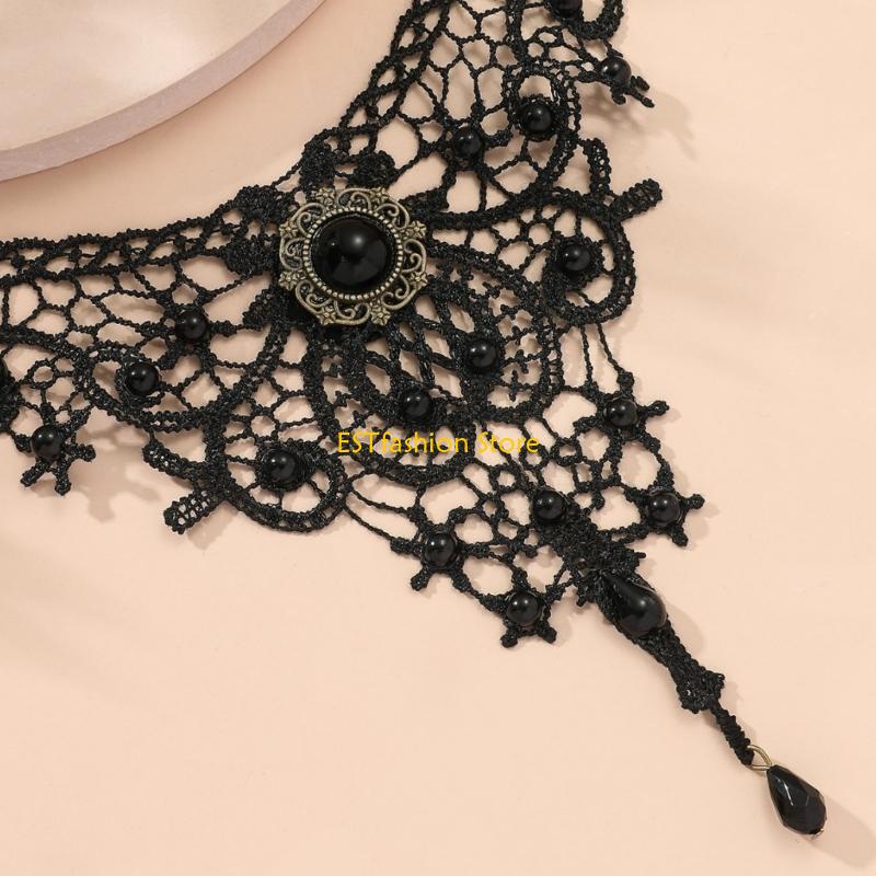Y5GC Lace Choker Necklace Goth - Crystal Choker Necklace recension och pris