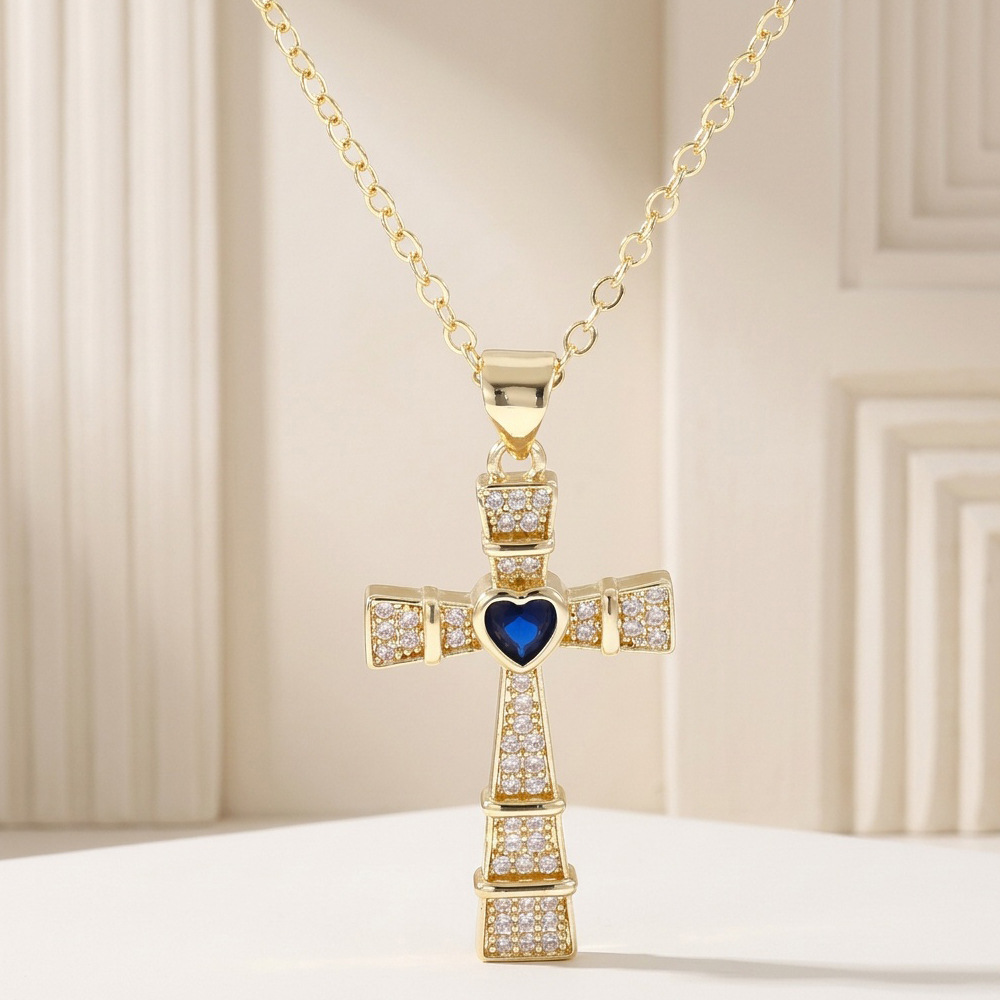 Fashion Cubic Zirconia Cross P - Crystal Choker Necklace recension och pris