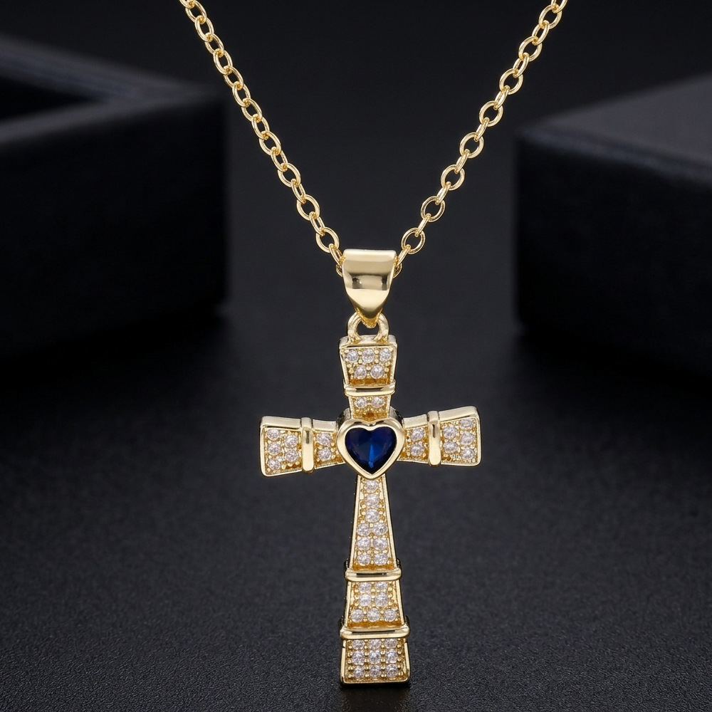 Fashion Cubic Zirconia Cross P - Crystal Choker Necklace recension och pris