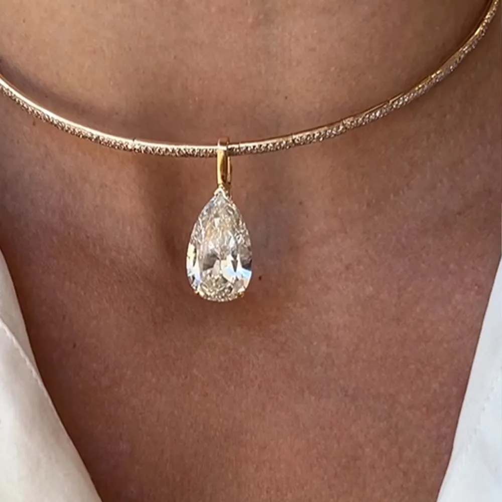 Stonefans Water Drop Pendant C - Crystal Choker Necklace recension och pris