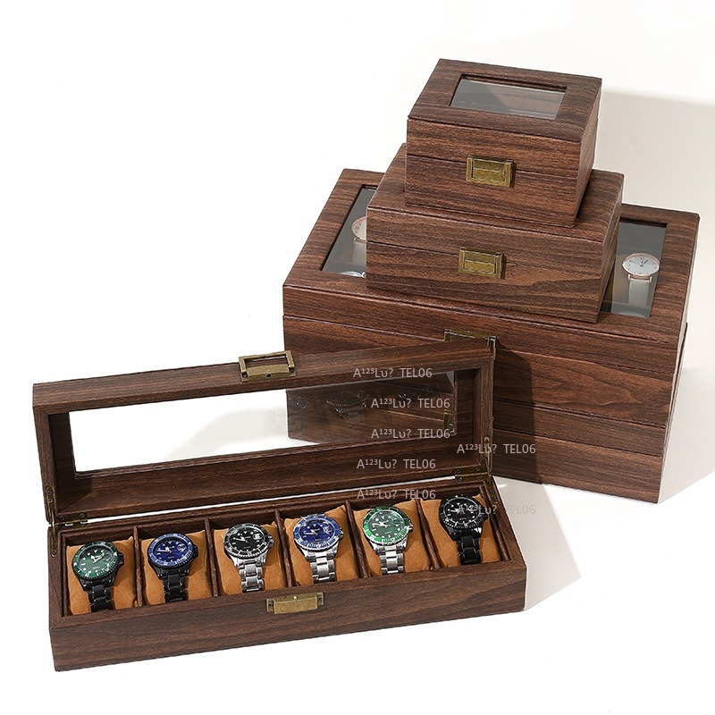 Vintage Wood Grain PU Leather  - Watch Display Box recension och pris
