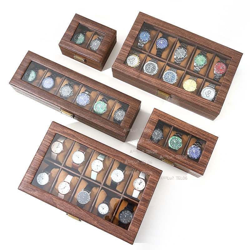 Vintage Wood Grain PU Leather  - Watch Display Box recension och pris