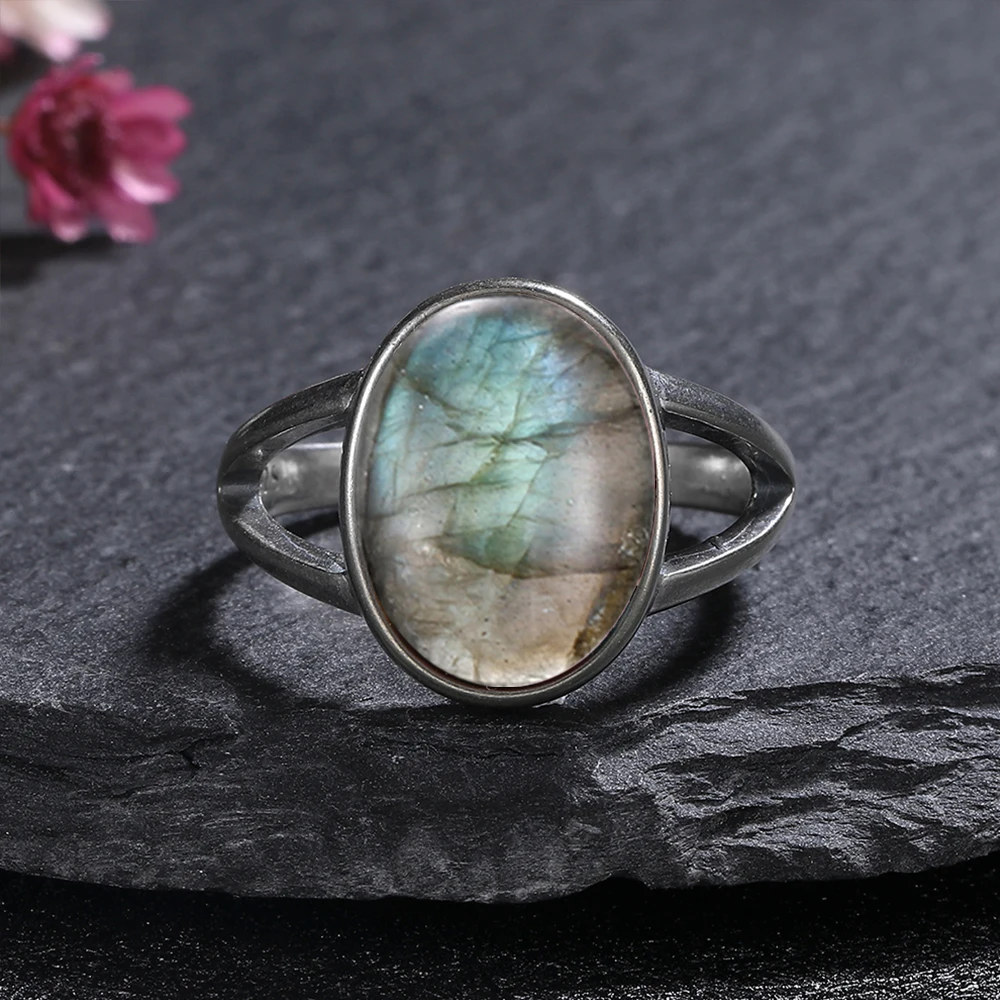 S925 Silver Rings Big 10*14mm  - Turquoise Stone Ring recension och pris