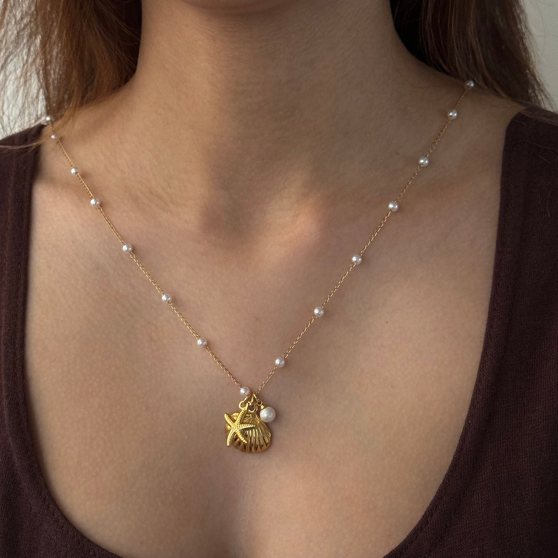 Boho Gold Color Shell Imitatio - Crystal Choker Necklace recension och pris