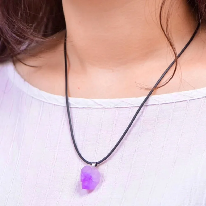 Natural Amethysts Flower Neckl - Crystal Choker Necklace recension och pris
